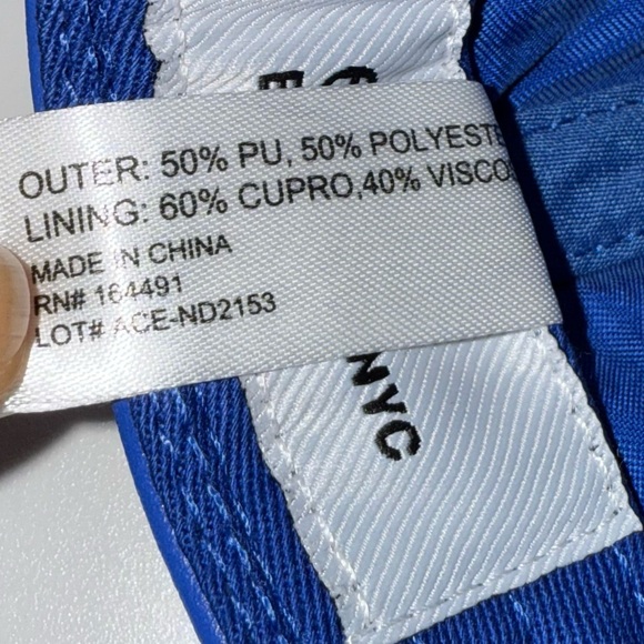 Telfar Blue Logo Embossed Vegan Painters Leather Hat/ Baseball Cap New w Tags